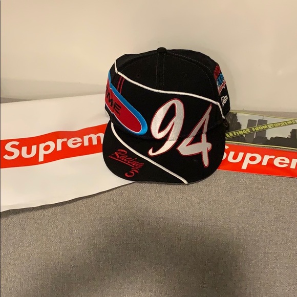 supreme racing hat